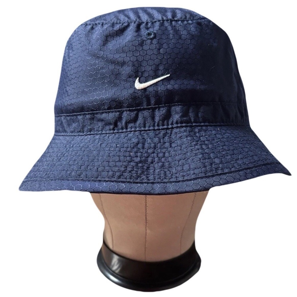 Nike Navy Blue Honeycomb Ripstop Bucket Hat M/L What I Like About You Swoosh